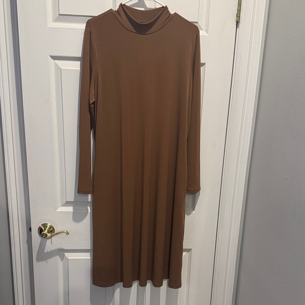 Susan Graver Chocolate Long Sleeve Dress